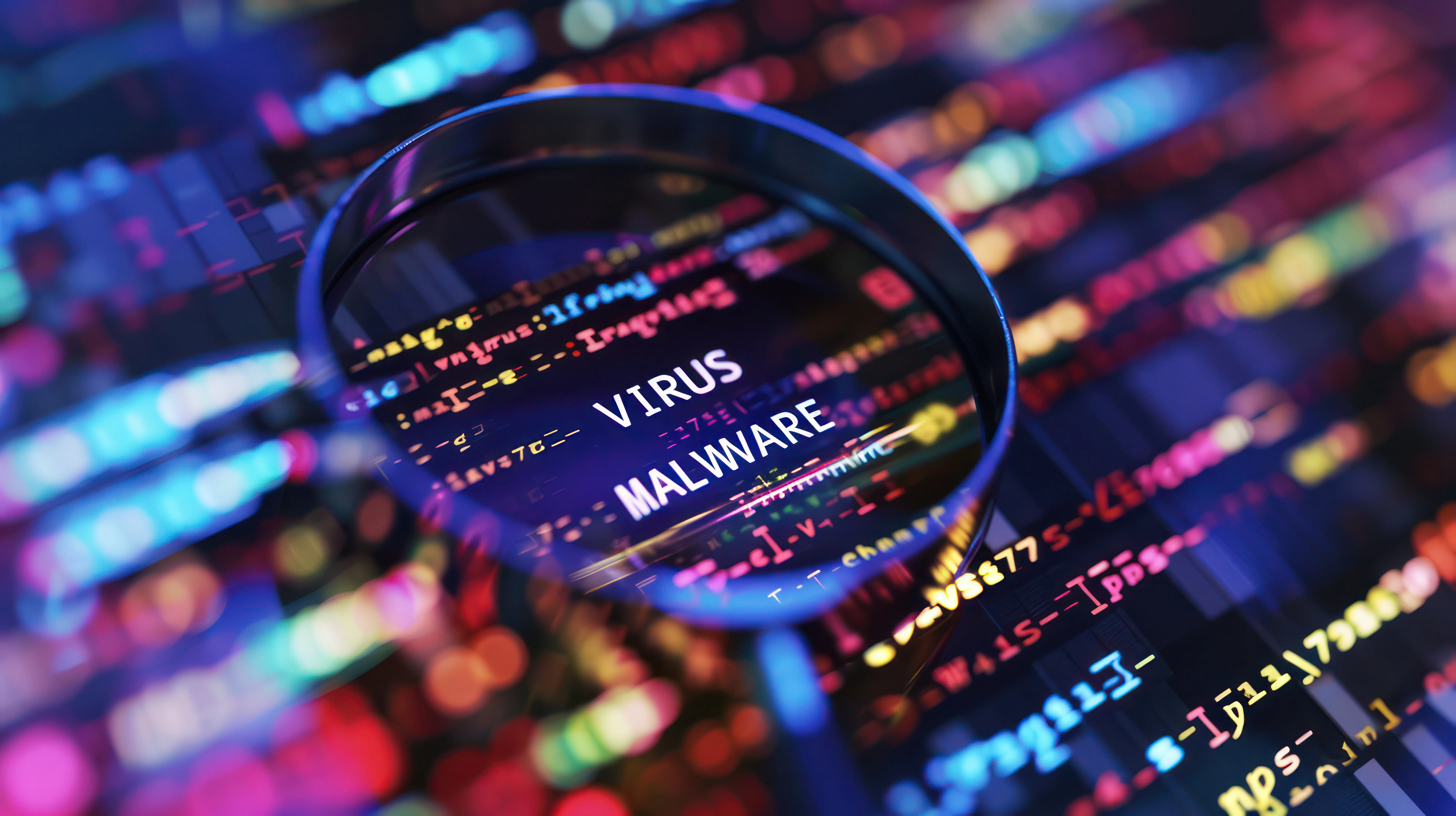 Virus and malware detection on computer screen